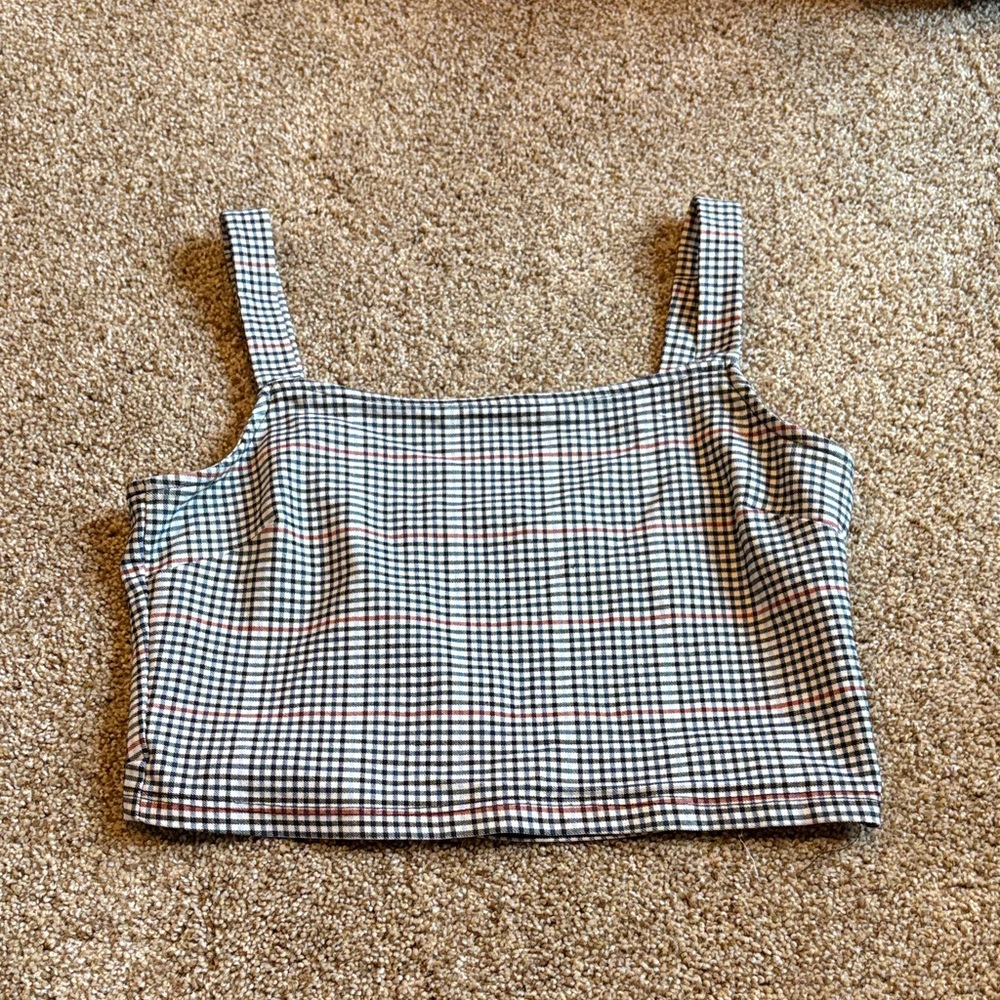 Altar'd State Black and White Checkered Tank Top